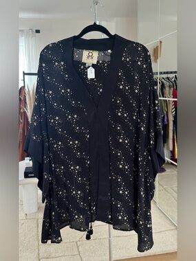 Black Star-Print Sheer Set